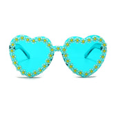 Gafas de sol con forma de corazón de margarita